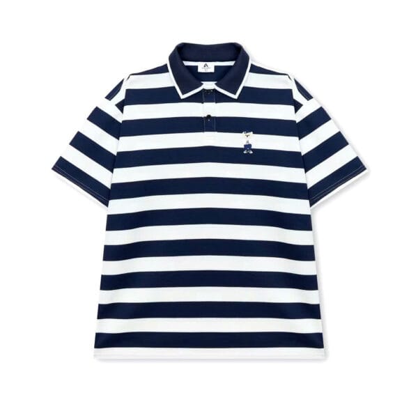 Áo polo unisex amee kẻ sọc bear thêu