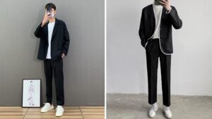 Phối áo t-shirt với blazer